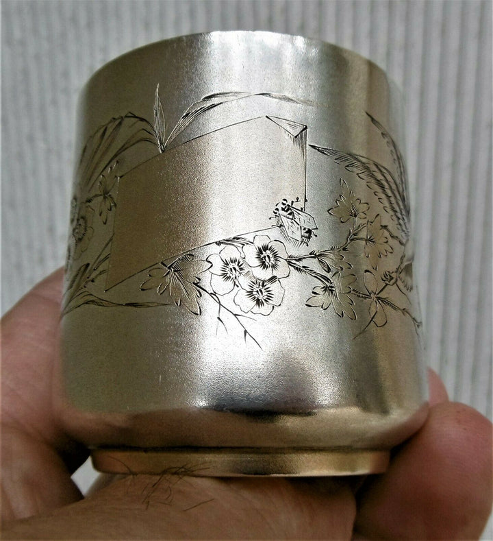 Poids:333 grs:Emile Puiforcat:Paire de tasses & soucoupe argent massif Minerve 1