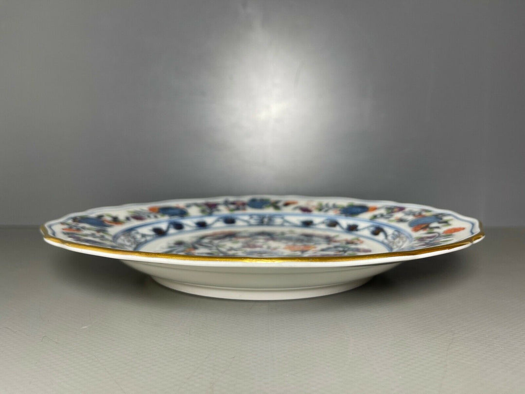 MEISSEN PLATE ONION PATTERN ROYAL COLORFUL BLUE RED GREEN LOT OF GOLD 1.CHOICE D:25,3cm