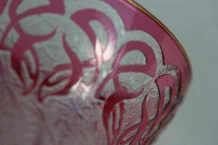 BACCARAT Vase cristal multicouche orchidées XIXe siècle (43580)