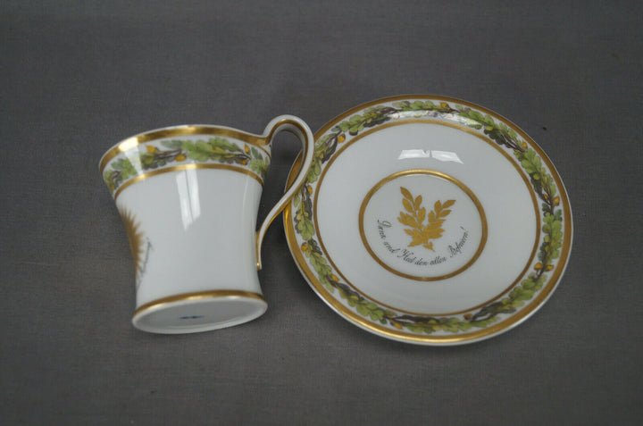 KPM Berlin Wars of Liberation Commemorative Empire Form Cup & Saucer C.1813-1814