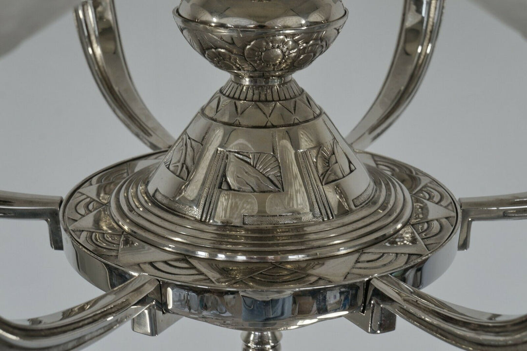 RANC & MULLER : FRENCH 1930 ART DECO CHANDELIER #3 .. lamp degue daum era France