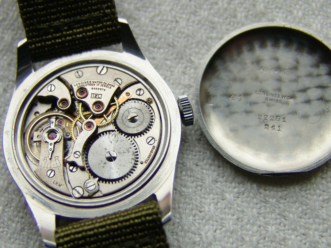 第二次世界大戦期　34mm ロンジン　パイロット　ミリタリーウォッチ　腕時計　1942-1951