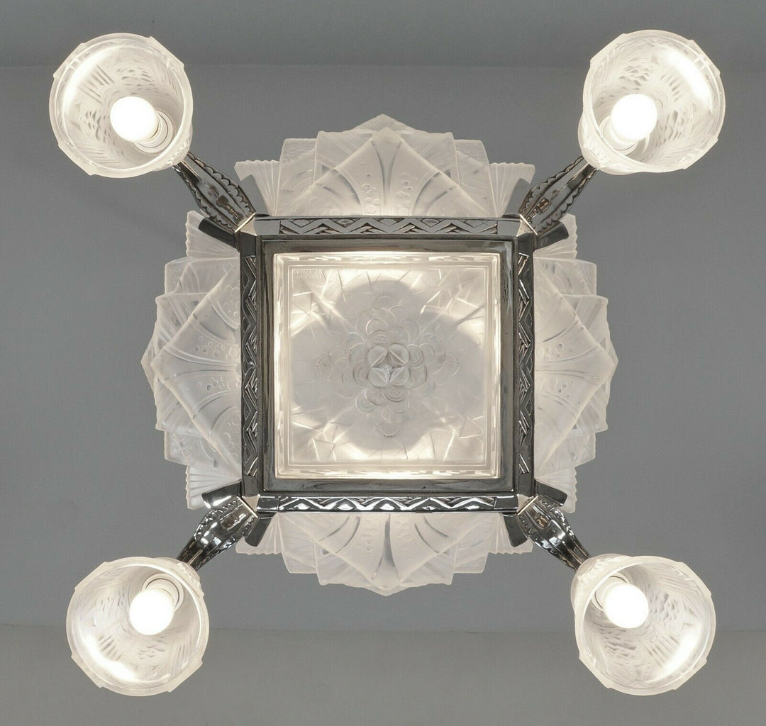 H.PETITOT & Muller frères : FRENCH 1930 ART DECO CHANDELIER ........... France