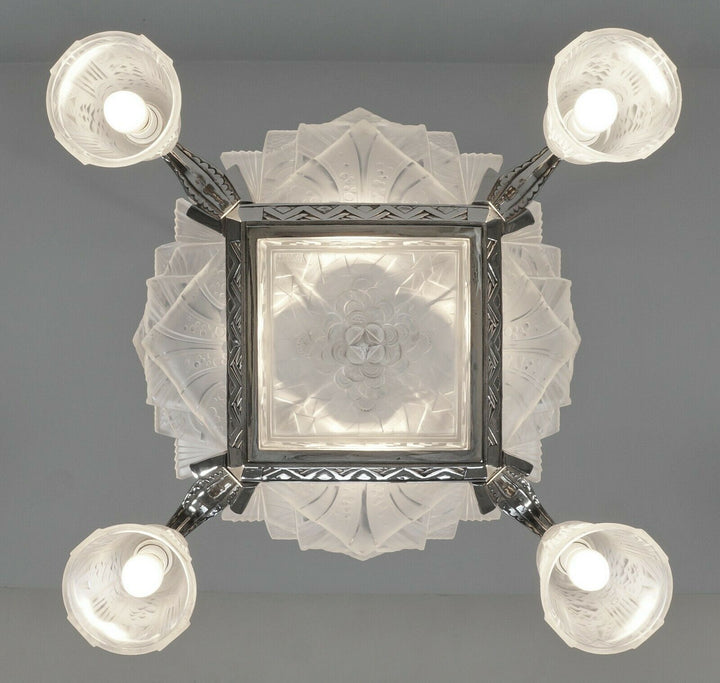 H.PETITOT & Muller frères : FRENCH 1930 ART DECO CHANDELIER ........... France