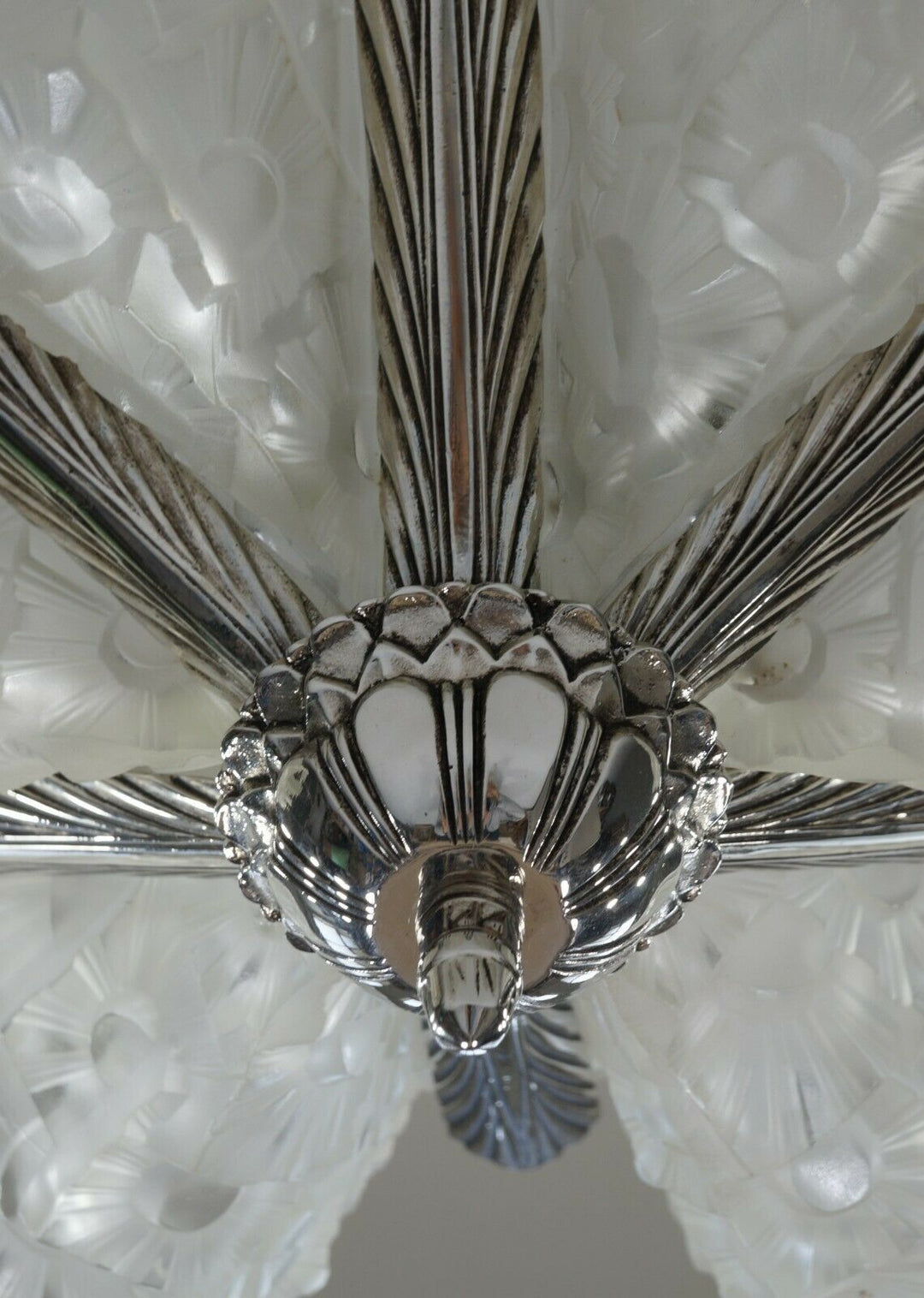 HUBENS & DEGUÉ : FRENCH 1930 ART DECO CHANDELIER ........ muller daum era France