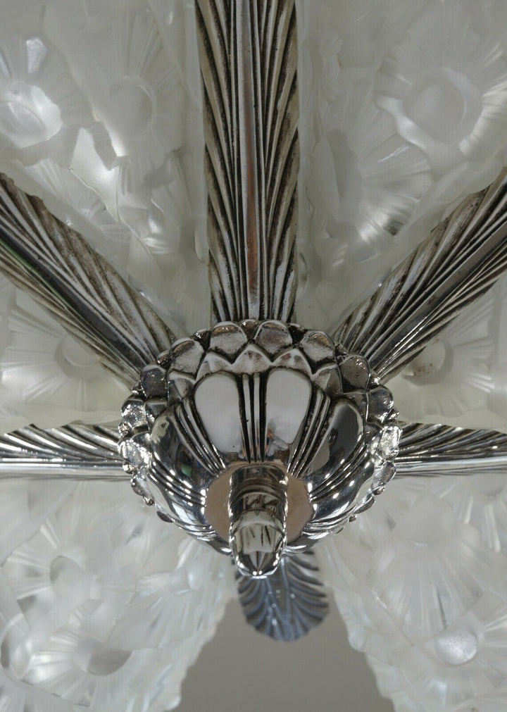 HUBENS & DEGUÉ : FRENCH 1930 ART DECO CHANDELIER ........ muller daum era France