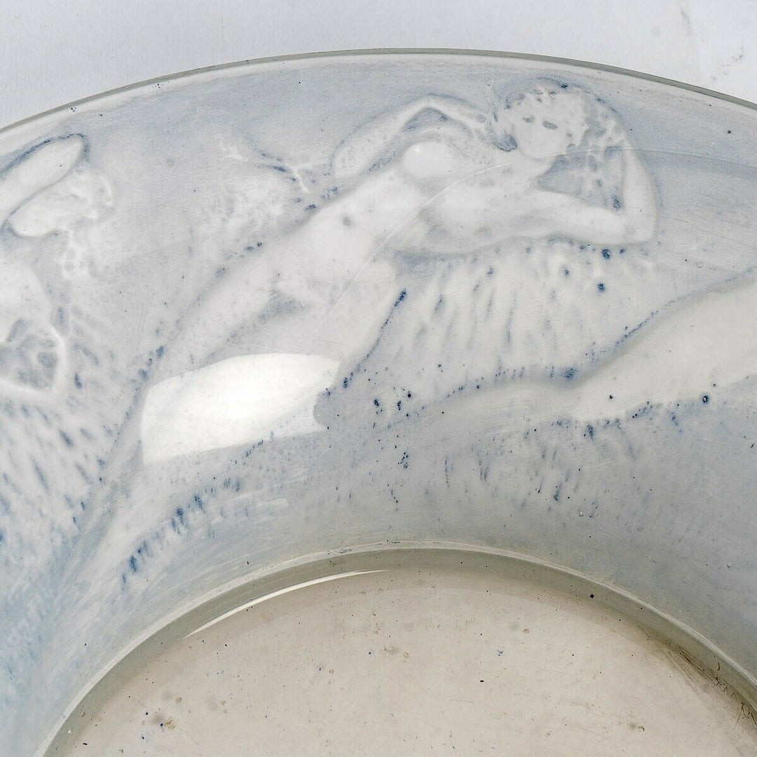 Coupe Plat Sirenes Verre Rene Lalique R.Lalique Glass Bowl Plate Mermaids