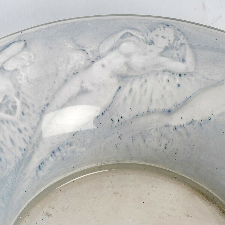 Coupe Plat Sirenes Verre Rene Lalique R.Lalique Glass Bowl Plate Mermaids