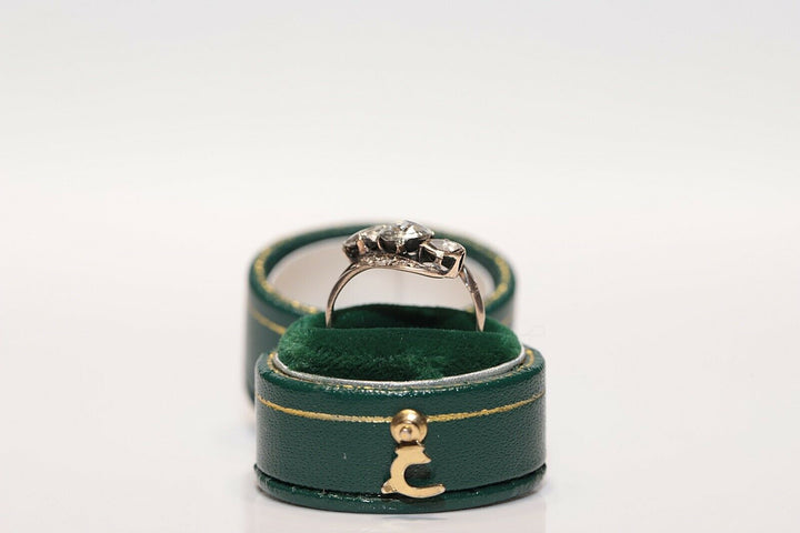 アンティーク 10K ナチュラルローズカットダイヤモンドのオスマンリング