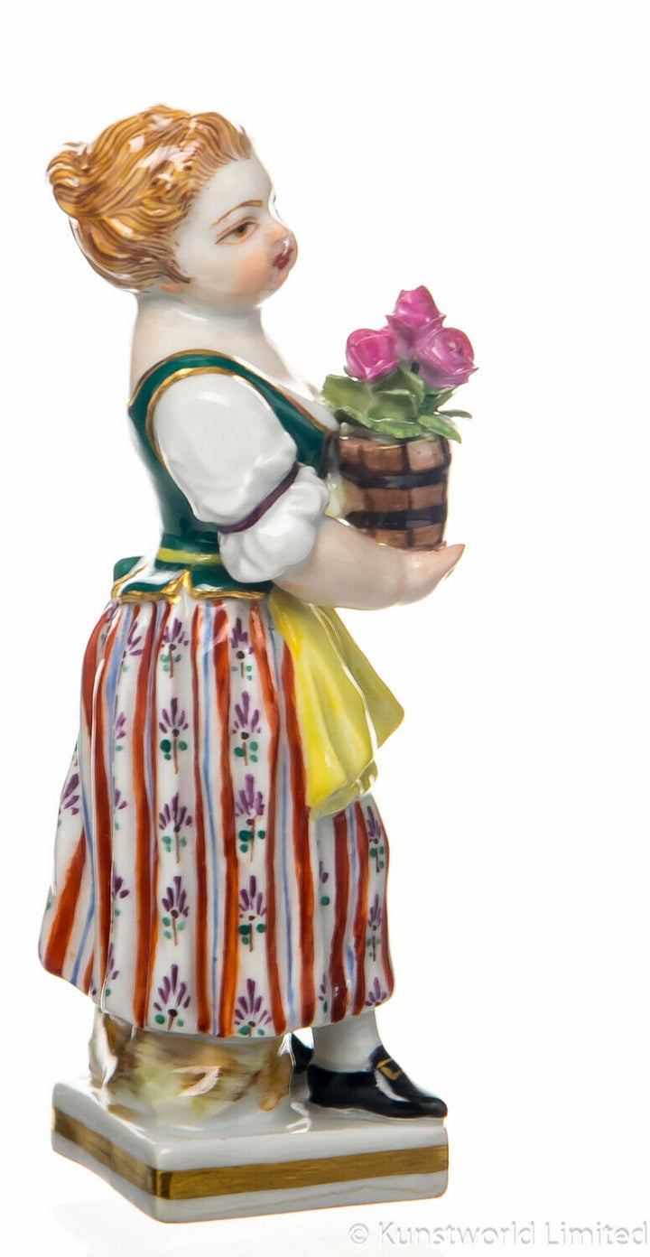 マイセン人形　植木鉢を持つ庭師の子供　ヴィクトル・アシエ作 　一級品