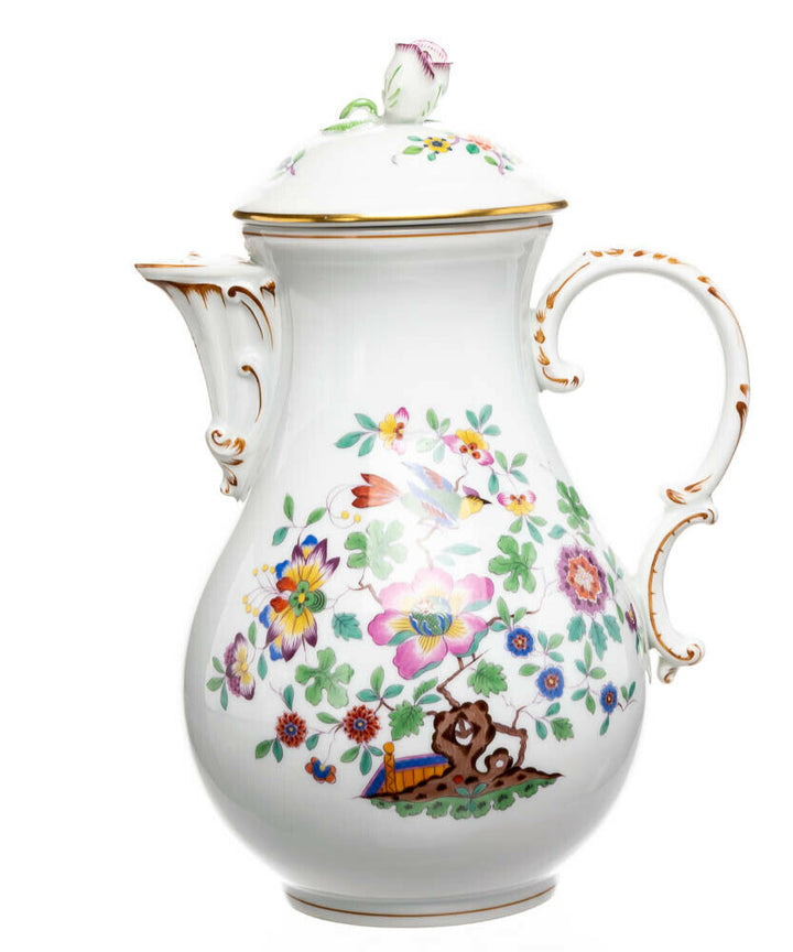 Kaffeekanne Kakiemon Vogel Baum Meissen Neuer Ausschnitt1. Wahl 1945-47 19 cm