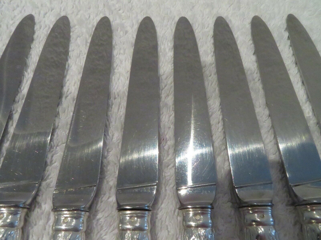 Gorgeous 20th c french 800 silver 12 dessert knives Puiforcat Louis XVI st