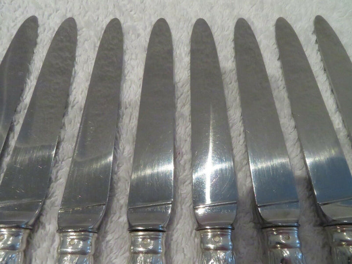 Gorgeous 20th c french 800 silver 12 dessert knives Puiforcat Louis XVI st