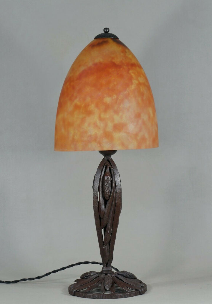 KATONA & DAUM : LARGE FRENCH 1925 ART DECO LAMP ....... wrought iron 1930 France