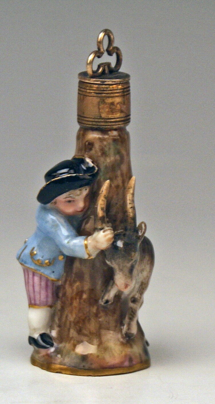 MEISSEN マイセン FIGÜRLICHES FLAKON JUNGE ZIEGENBOCK BOY'S FIGURINE BOTTLE UM 1850