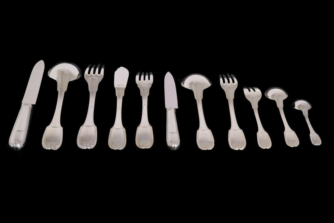 CHRISTOFLE CARDEILHAC French Sterling Silver Flatware In CHEST JOUBERT 138 PS