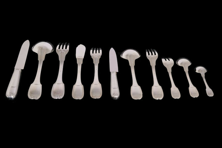CHRISTOFLE CARDEILHAC French Sterling Silver Flatware In CHEST JOUBERT 138 PS