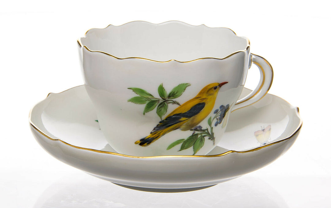 Kaffeegedeck Vogel- und Insektenmalerei Meissen Neuer Ausschnitt1. Wahl TOP