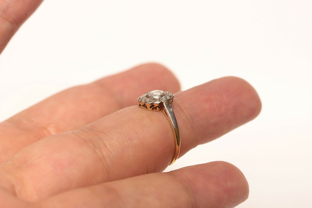 アンティーク オリジナル ヴィクトリアン ナチュラルローズカットダイヤモンド 14K リング