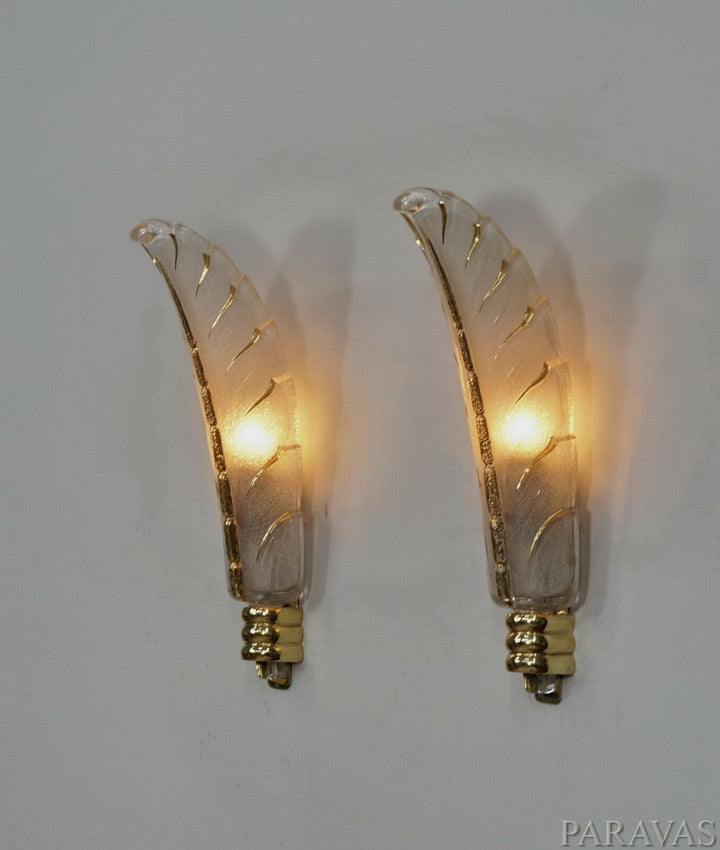 PETITOT : PAIR OF FRENCH ART DECO WALL SCONCES . lights Ezan EJG lamp 1930