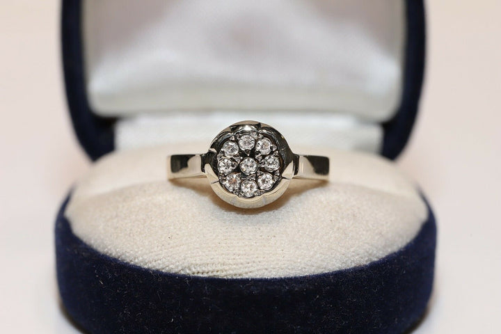 オールド オリジナル 14K ナチュラルダイヤモンドのロシアンリング