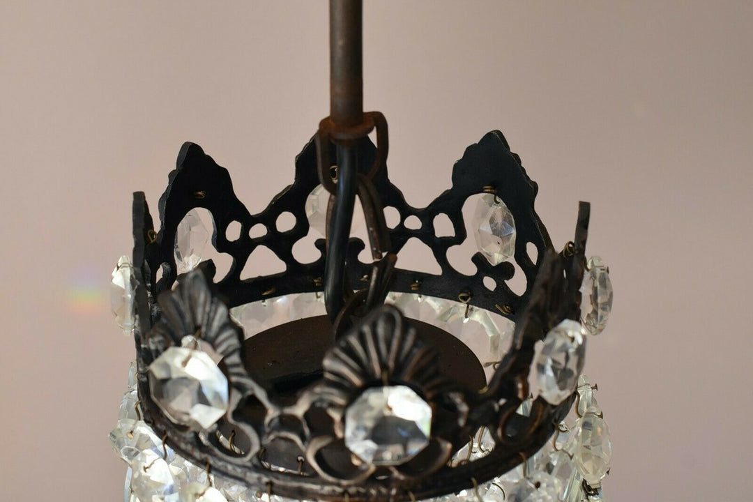 Antique/ Vintage Lighting, Old Crystal Chandelier,Hom