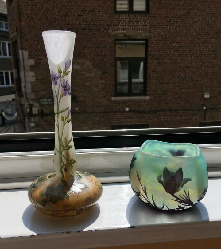 ドーム兄弟(DAUM NANCY)大根の花のくびれ型花瓶 1900年代