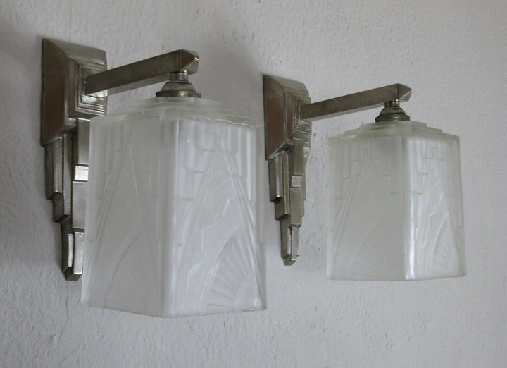 PAIR OF FRENCH ART DECO SCONCES 1925 - SIGNED: DES HANOTS