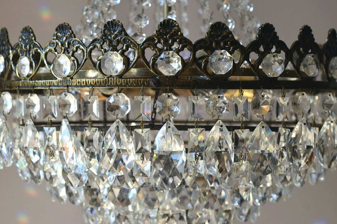 Empire Vintage Crystal Chandelier French Home & Living Lighting Pendants Lamps