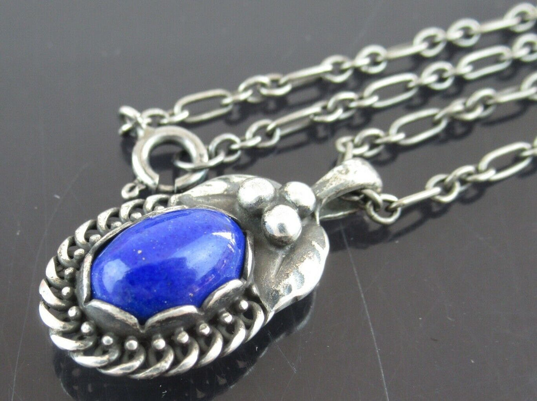 Authentic GEORG JENSEN Heritage 1992 Sterling Silver 925 Lapis Lazuli Necklace