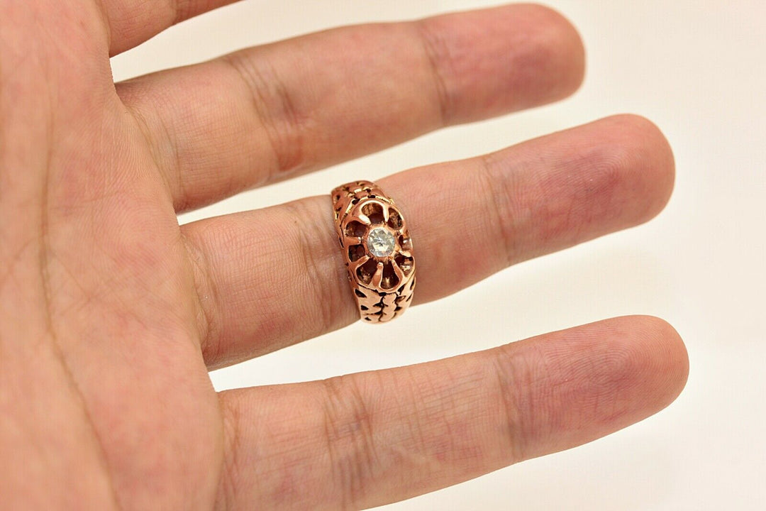 オリジナル 12K ナチュラルダイヤモンド ローズカットダイヤモンドのリング
