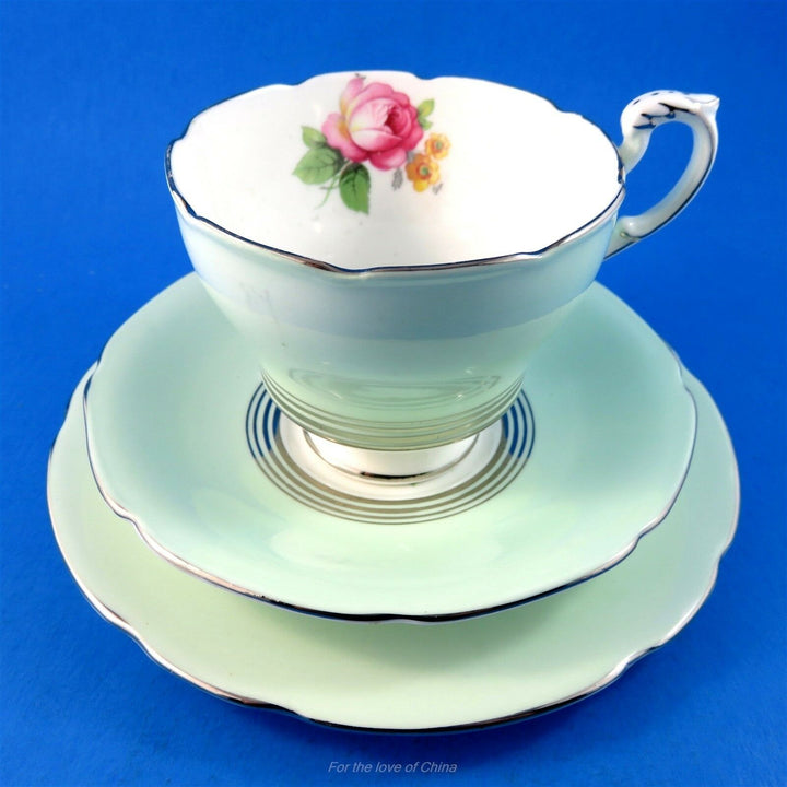 パラゴン　綺麗なミントグリーン&ローズ　カップ&ソーサー