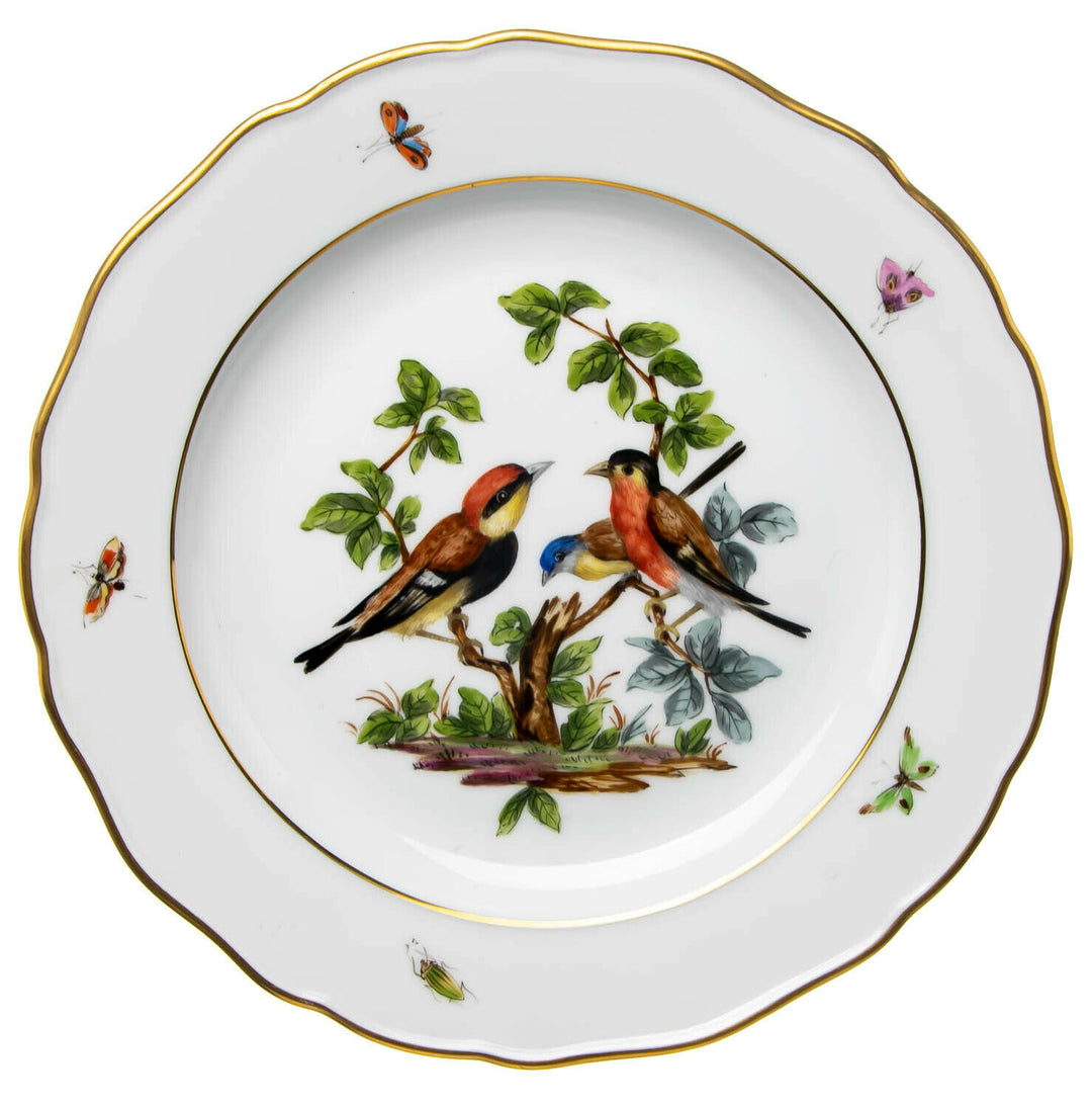 Speiseteller Vogelmalerei & Insekten Meissen Neuer Ausschnitt nach 1930 (25cm)