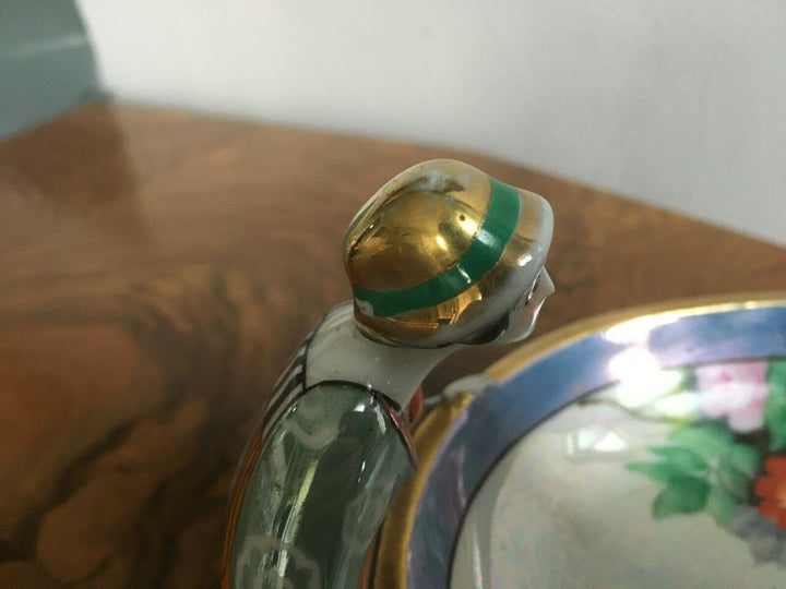 Rare art deco 1930s Noritake Two Sisters Flapper Girls porcelain bowl Green mark