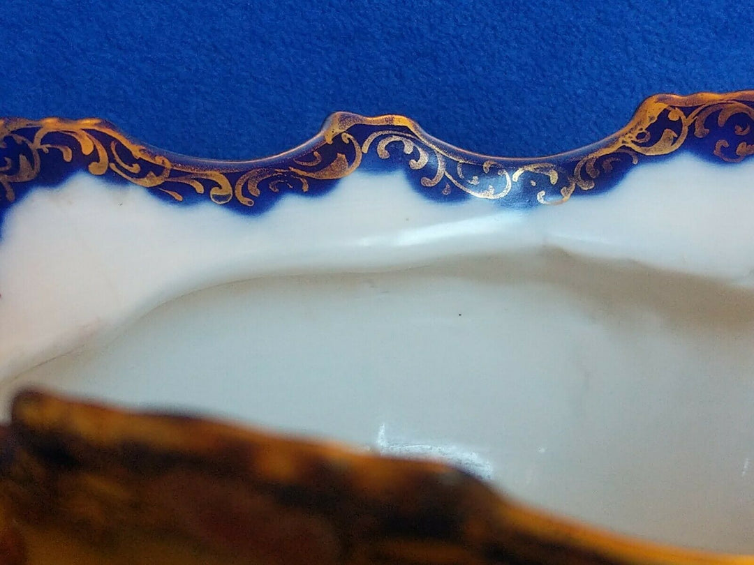 Rare Nippon Cobalt Coralene Ferner. Dragonfly