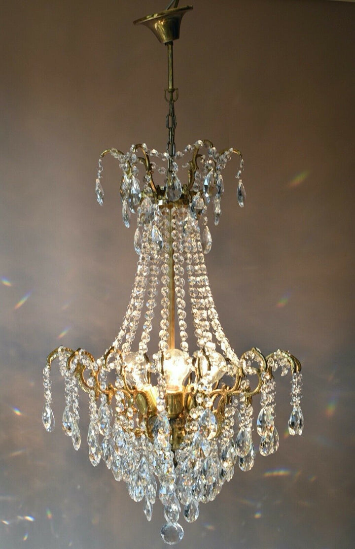 アンティーク　ヴィンテージクリスタルシャンデリア　天井用飾り　ウエディングペンダント