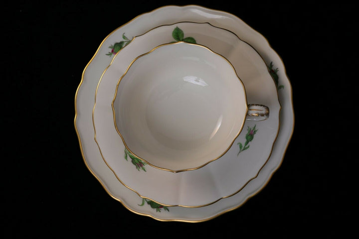 マイセン(Meissen)　カップ・ソーサー・プレート　ピンクローズ　2級品