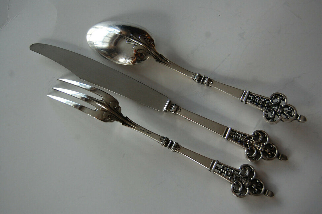 CHRISTOFLE - Renaissance Cardeilhac - 3 tlg. 925 STERLING Silber Besteck