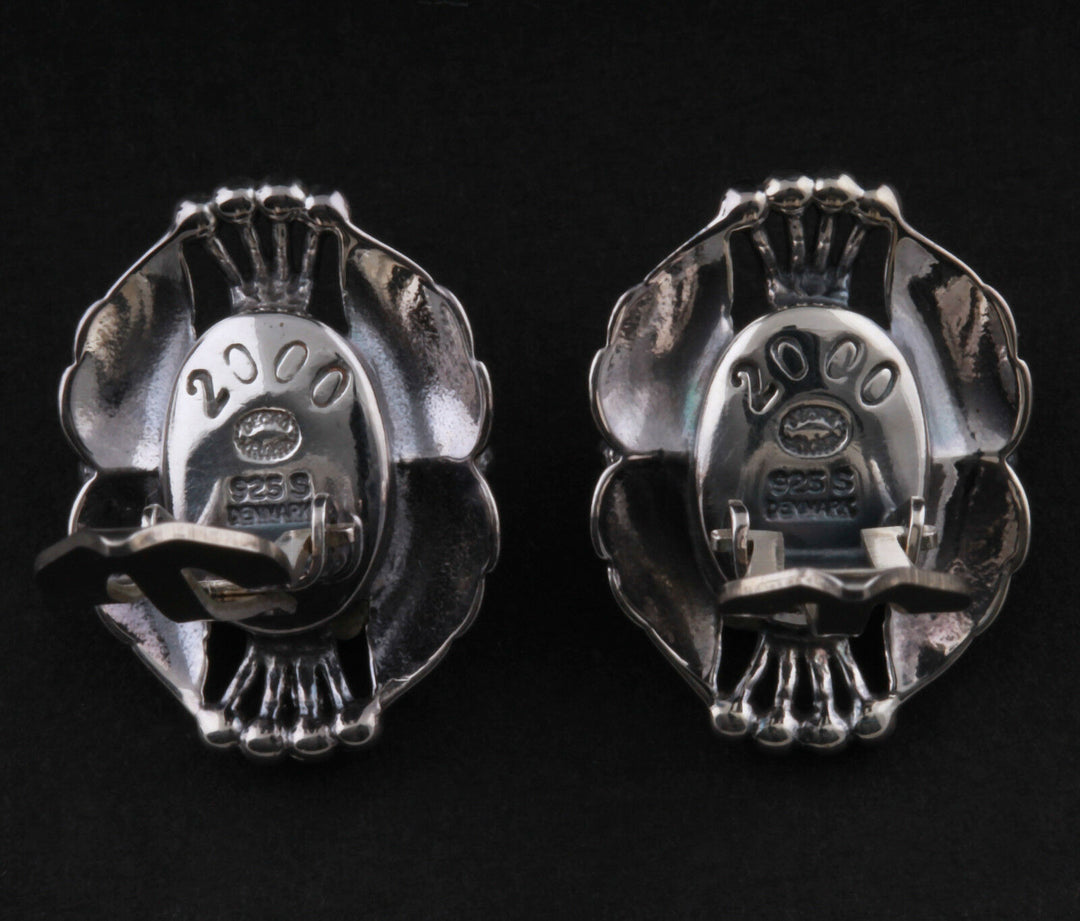 Georg Jensen Plata de Ley Oreja Clips De Año 2000 Con Silverballs. Raro