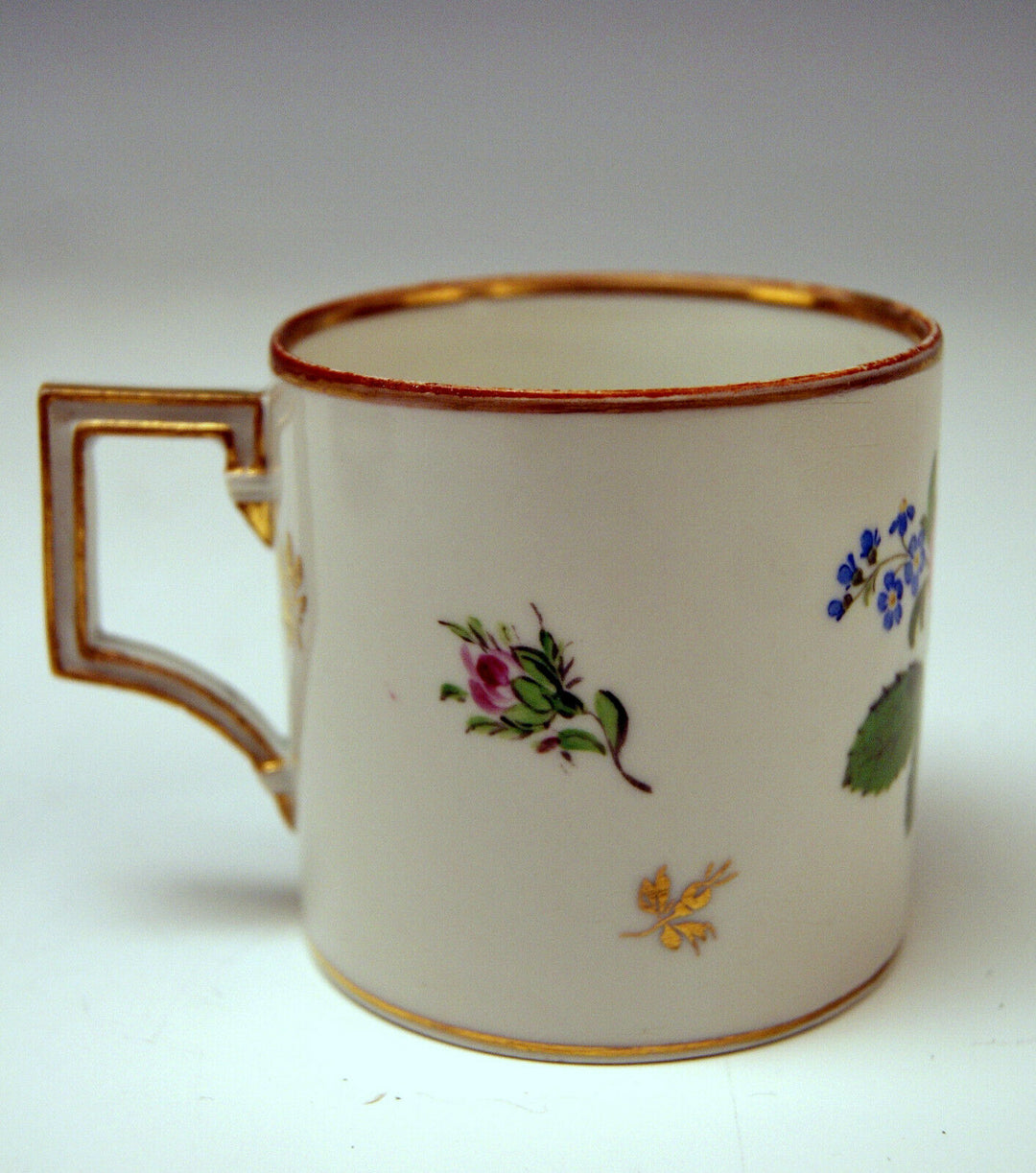 ANTIKE MEISSEN SAMMEL TASSE ROSENDEKOR CUP WITH SAUCER MARCOLINI ZEIT UM 1780