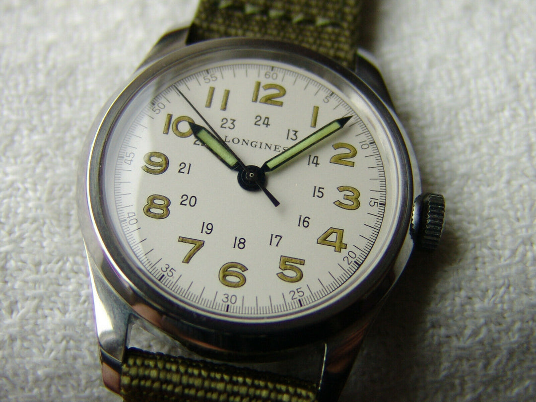 第二次世界大戦期　34mm ロンジン　パイロット　ミリタリーウォッチ　腕時計　1942-1951