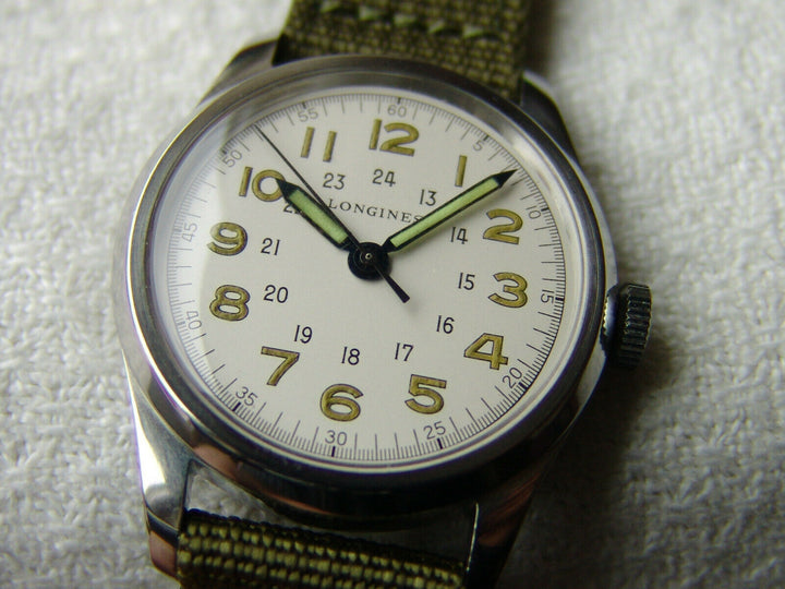 第二次世界大戦期　34mm ロンジン　パイロット　ミリタリーウォッチ　腕時計　1942-1951