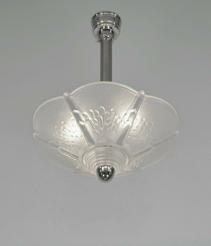 MULLER FRERES : FRENCH ART DECO CHANDELIER .... lustre pendant lamp 1930