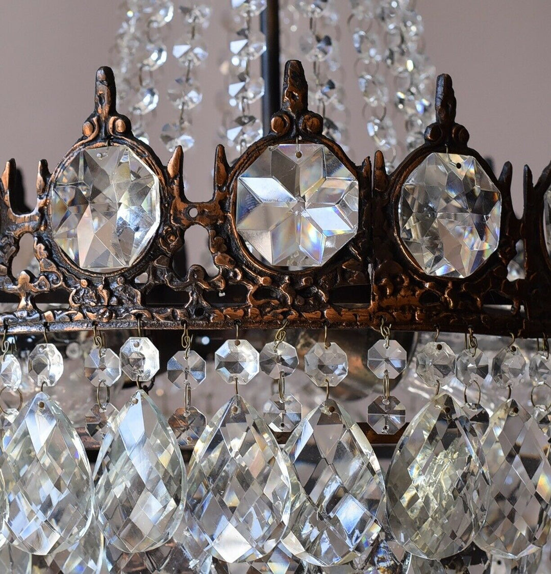 Empire Antique Style Vintage Crystal Chandelier, Ceiling lighting Pendant Lamp