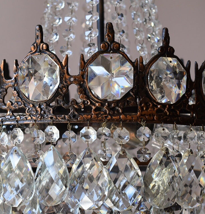 Empire Antique Style Vintage Crystal Chandelier, Ceiling lighting Pendant Lamp