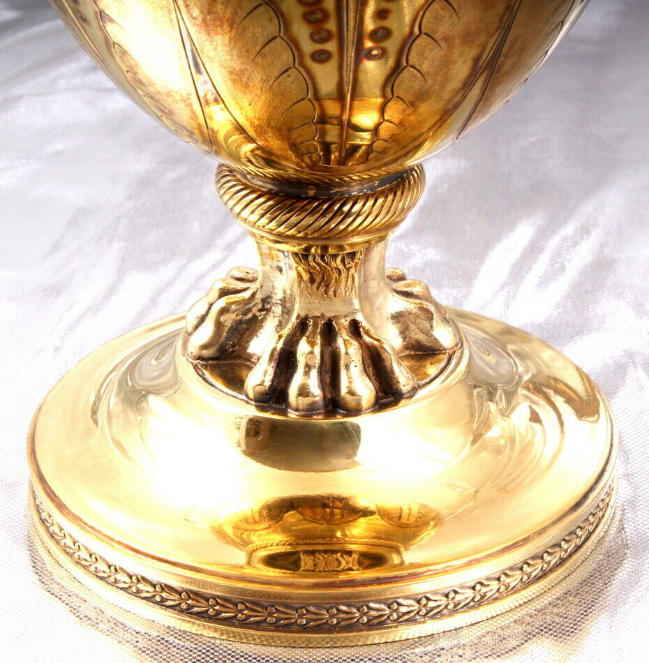 PUIFORCAT - EXCEPTIONNEL GRAND PICHET - CYGNE - MASCARON - ARGENT MASSIF VERMEIL