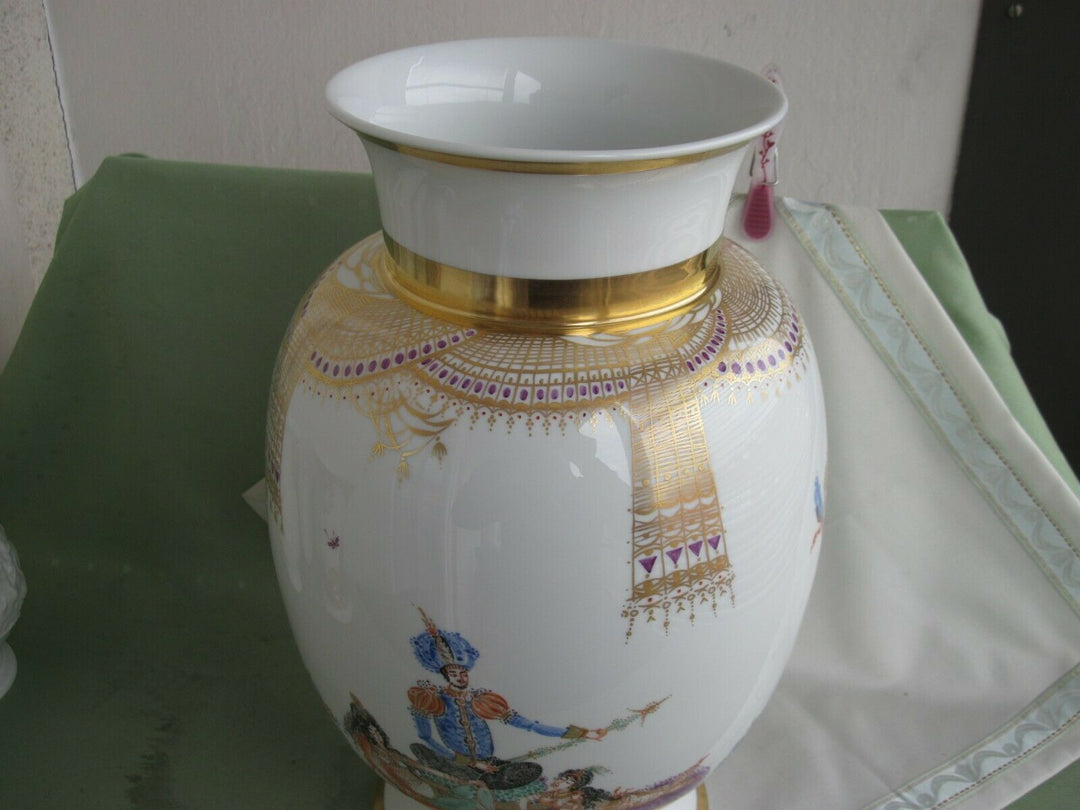 Schöne große Meissen Boden-Vase in Dekor 1001 Nacht