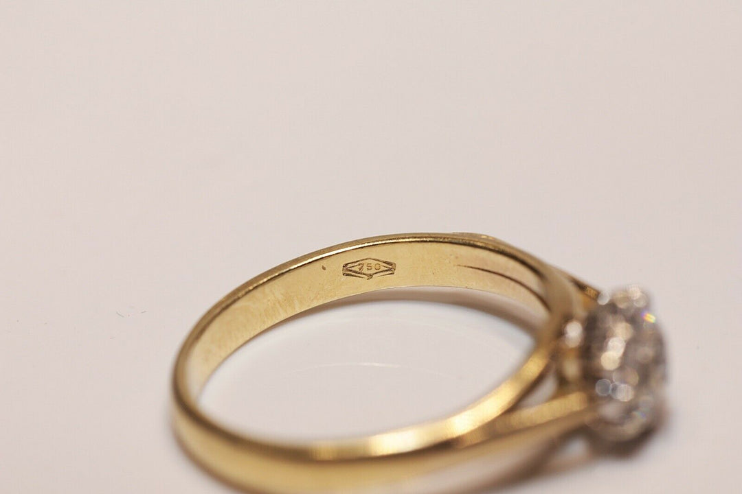 アンティーク オリジナル 18K ナチュラルダイヤモンドのヴィクトリアンリング