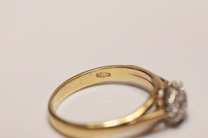 アンティーク オリジナル 18K ナチュラルダイヤモンドのヴィクトリアンリング