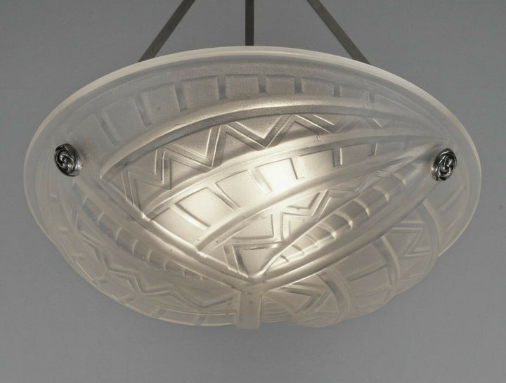 NOVERDY : FRENCH 1930 ART DECO PENDANT CHANDELIER ... suspension lamp muller era